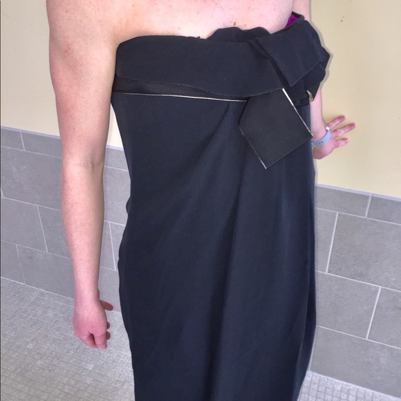 RARE!! LANVIN sz 10 VTG Empire black silk evening gown - Picture 2 of 8